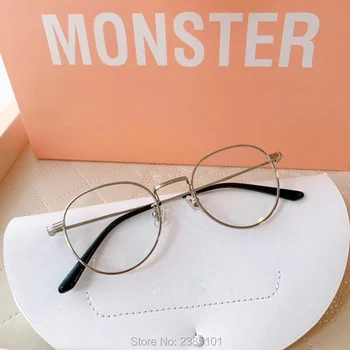 Kórea, Luxusné Značky Gentle Eye Glasses Rám Muži Ženy Vintage Kolo Predpis Krátkozrakosť, Optické zlaté Okuliare Rám Okuliarov