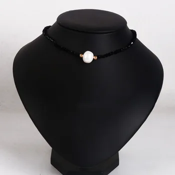 Kórejský módne black crystal krátke clavicle náhrdelník golier temperament náhrdelník ženy