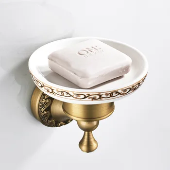Kúpeľňa hardware set Antique Brass Vyrezávané sprchovací šampón kôš na stenu uterák rack papier, držiak, kúpeľňové Doplnky nastaviť