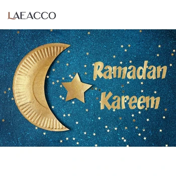 Laeacco Ramadánu Kareem Svietidla Mesiac EID Moslimskej Strany Dieťa Portrétnej Fotografie Pozadie Fotografie Prostredí Photocall Photo Studio