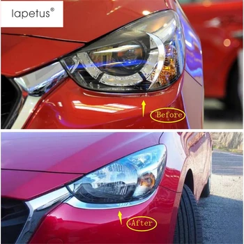 Lapetus Príslušenstvo vhodné Pre Mazda 2 Demio - 2019 ABS Predné svetlomety Lampa Viečka Obočie Tvarovanie Krytu Súprava 2 Ks Trim