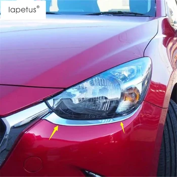 Lapetus Príslušenstvo vhodné Pre Mazda 2 Demio - 2019 ABS Predné svetlomety Lampa Viečka Obočie Tvarovanie Krytu Súprava 2 Ks Trim