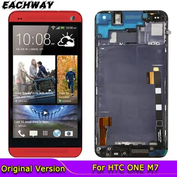 LCD Displej Pre HTC One M7 LCD S dotykovou Obrazovkou Digitalizátorom. Plný montáž + Rám Rám Náhradné Diely Pre HTC M7 LCD Displej