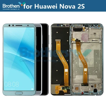 LCD Displej pre Huawei Nova 2S LCD Displej Dotykový Displej Digitalizátorom. pre Nova 2S LCD S montážou Rámu Fringerprint Test Práca