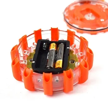 LED Núdzové Auto Baterka Batérie Powered Blikajúce Výstražné Nočné Osvetlenie Vozovky Disk Maják Červená Žltá Cestnej Magnetické Lampa