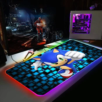 LED RGB Osvetlenie Gaming Mousepad Hráč Mat Sonic the hedgehog Grande Podložka pod Myš Cs Ísť na Počítač PC gamer ploche