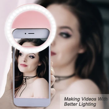 Led Selfie Lampa Krúžok Novinka make-up Svietidiel, Led osvetlenie, Dekorácie Mobilné Telefóny Foto Nočné Svetlo Zrkadlo Neónový nápis Selfie Krúžok