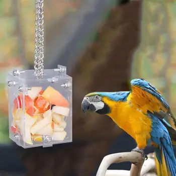 Legendog 1pc Multifunkčné Vtáčie Krmítko Tvorivé Akryl Visí Krmovín Hračka Vták Papagáj Feeder Pet Kŕmenie Dodávky