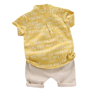 Letné Baby Chlapci Oblečenie Nastaviť Bežné Krátky Rukáv Listov Tlač T-shirt Topy+Šortky, Kostýmy Nastaviť