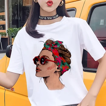Letné Harajuku Ženy oblečenie módne okuliare krásy tlač T-shirt bežné Streetwear T shirt útulný krátkym rukávom biele Tričko