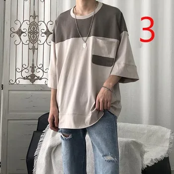 Letné mercerized bavlna-krátke rukávy t-shirt pánske kolo krku ice hodváb trend farbou kórejská verzia self-pestovanie