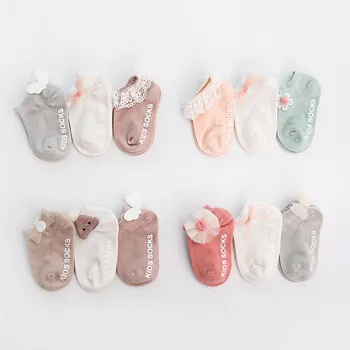 Leto jeseň nových non-slip Dieťa baby ponožky roztomilý módne čipky novorodenca ponožky deti, dievčatá poschodí ponožky ponožky čln