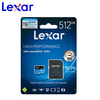 Lexar Pamäťovú kartu SD 633x95M UHS-I Flash micro sd 512 gb diskom 1 TB microsd Pre Drone Gopro Šport Fotoaparát SDXC skladová karta 32gb 64gb 128 GB