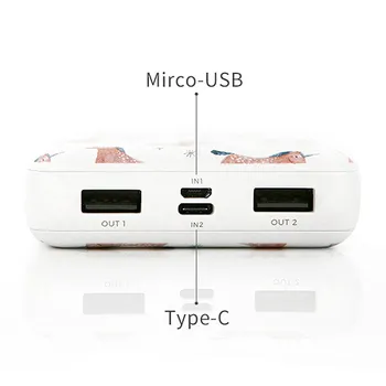 Liberfeel Maoxin mini power bank 10000mAh dual USB výstup prenosné roztomilý vzor s lízatko micro kábel rýchle nabíjanie powerbank