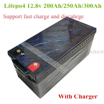 Lifepo4 12V 200AH batériu 12.8 v, 12V 300AH 250Ah pre 2500watt interver RV vietor solárne pouličné svetlo, žiarivka power + 20A nabíjačky