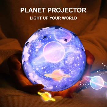 Linson LED Star Projektor Nočné Svetlá Pre Otáčanie Zeme a Mesiaca na Čítanie Ako Deti, Darčeky Pre Deti Miestnosti Dekorácie
