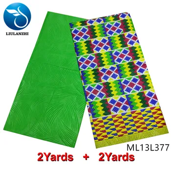 LIULANZHI Afriky vosk tkaniny Najnovšie Zmiešané farby kolokačných vosk polyester textílie 2+2yards ankara reálne vosk ML13L375-ML13L390