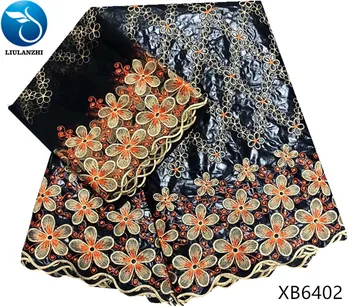 LIULANZHI black bazin riche textílie na predaj bavlna výšivky brocade tissu šitie na šaty bazin ML45B2