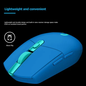 Logitech G304 LIGHTSPEED Wireless Gaming Mouse HRDINA Senzor DIY 200-12000DPI Optických Myší s 6 Programovateľných Tlačidiel pre Hry