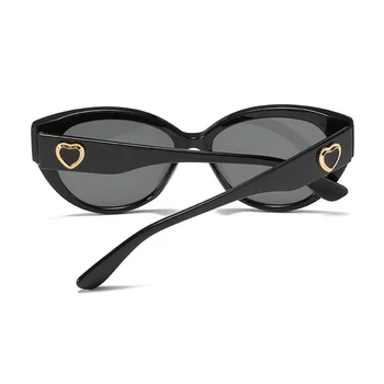 LongKeeper Módne Nadrozmerné Cat Eye slnečné Okuliare Ženy Značky Designer Láska Srdce Dekorácie Žena UV400 Oculos Feminino