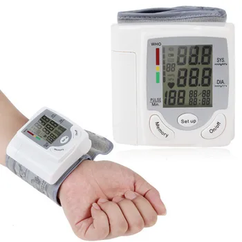 Loodom Automatické Digitálne Sphygmomanometer LCD Displej Zápästie Krvný Tlak Monito Srdce Biť Hodnotiť Pulz Meter Opatrenie Tonometer