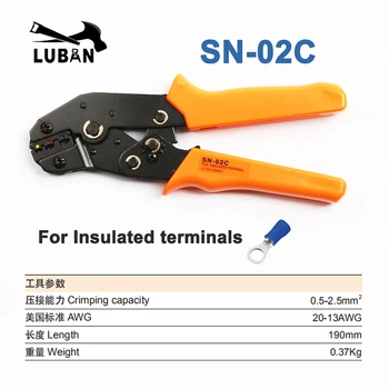 LUBAN SN-01C SN-02C SN-0725 MINI EUROP ŠTÝL kliešte kliešte nástroj plier 0.25-2.5mm2 multi nástroj nástroje ruky