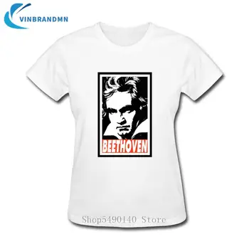 Ludwig Van Beethoven T-Shirt Hudobník Beethoven Propagandistický Plagát Tričko Pre Ženy Kvapka Loď Lete Retro Krátky Rukáv Bavlna Čaj
