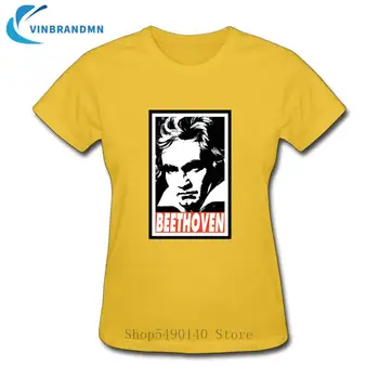 Ludwig Van Beethoven T-Shirt Hudobník Beethoven Propagandistický Plagát Tričko Pre Ženy Kvapka Loď Lete Retro Krátky Rukáv Bavlna Čaj