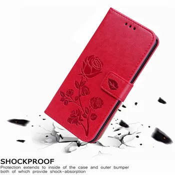 Luxusné Kožené Flip Book obal pre ZTE Blade V7 Lite V7 Max Ruže Kvet Peňaženku Stáť Prípade Kryt Telefónu Taška