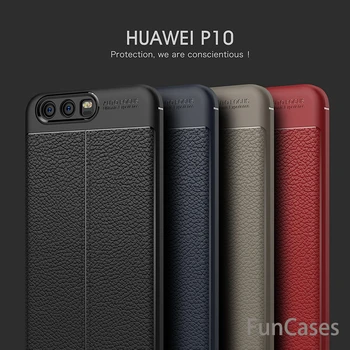 Luxusné Shockproof Mäkké TPU puzdro Pre Huawei P10 Späť Kožené Telefón Prípadoch pre Huawei P10 puzdro silikón ascend carcasas