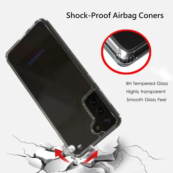 Luxusné Tvrdené Sklo Puzdro Pre Samsung Galaxy S21 Ultra Plus Transparentné Úplné Pokrytie Pre Note20 S20 Ultra Soft Edge Fundas