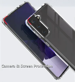 Luxusné Tvrdené Sklo Puzdro Pre Samsung Galaxy S21 Ultra Plus Transparentné Úplné Pokrytie Pre Note20 S20 Ultra Soft Edge Fundas