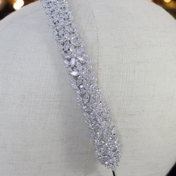 Luxusné zirconia koruny elegantné nevesta svadobné svadobné doplnky do vlasov hlavový most svadobné šaty strany šperky