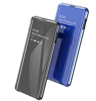Luxusné Zrkadlo Flip Inteligentný Kryt Pre Samsung galaxy S7 okraji S8 S9 S10 Lite S10 Plus A10 A20 A40 A20E Prípade Shockproof Stojan Coque