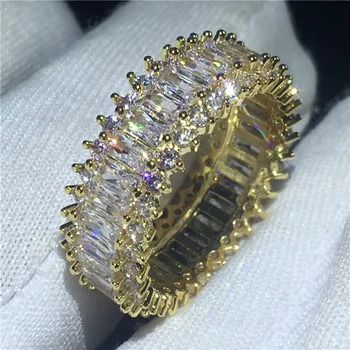 Luxusné Šperky 925 Sterling Silver ring Sona 5A zirkón Kameň Zapojenie Svadobné Kapela Prstene pre ženy, mužov Darček