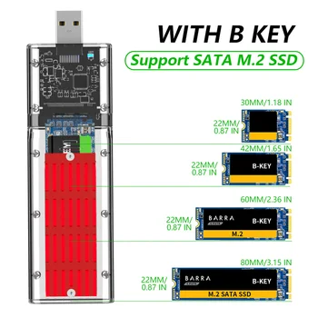 M2 SSD Prípade SATA Šasi, High-speed USB 3.0 Adapter 5Gbps Gen 1 SSD Disk Rámček Pre SATA M. 2 SSD NGFF B Kľúč