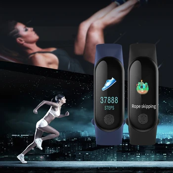 M3 Plus HR Nepremokavé srdcovú frekvenciu a Krvný Tlak Monitor Fitness Tracker Neutrálne Smart Športový Náramok Pre Android iOS