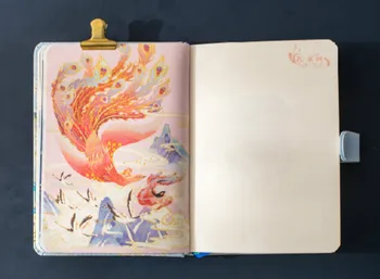 Magic Vták Farebné Fantasy Denník Kniha 196P Linajkované+Prázdny Papier Kreatívne Kvetinové Notebook 13*18 cm Doprava Zdarma