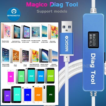 Magico Diag DFU Box Nástroj Jedným z Kľúčových Fialová Displej pre iPhone 6-X & IPad Čítať, Písať, Sériové Číslo, WiFi Odomknúť bez NAND Odstránenie