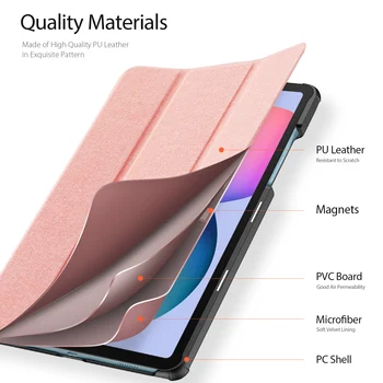 Magnetické puzdro pre Nový Samsung Galaxy Tab S6 Lite 10.4 2020 PU Kožené Trifold Stojan, Kryt pre Samsung Galaxy Tab S6 Funda