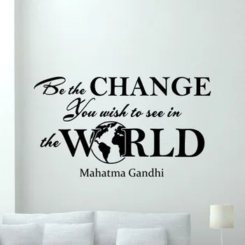 Mahatma Gandhi Citát Stenu Odtlačkový Byť Zmenou, Ktorú Chcete Vidieť Vo Svete Plagát Vinylové Nálepky Inšpiratívne Dekor Nástenná Maľba X49
