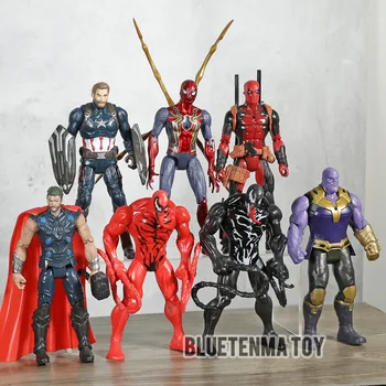 Marvel Masaker Železa Deadpool Jed, Spiderman Thanos Thor Kapitán Amerika PVC Akcie Obrázok Model Bábiky Dary