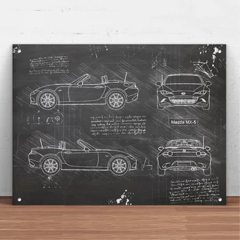 Mazda MX-5 Auto Kovov Cín Znamení Kovu Prihlásiť Stenu Decor Fashion Art Decor Plagát,Muž Jaskyňa,Garáž,Bar,Pub