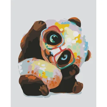 Maľovanie Podľa Čísel DIY Dropshipping 40x50 50x65cm Klíčenia oči panda Zvierat Plátno Svadobné Dekorácie Umenie obrázok Darček