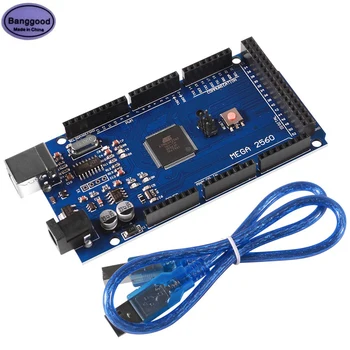 MEGA2560 MEGA 2560 R3 (ATmega2560-16AU CH340G) AVR Vývoj Doska Kompatibilné Microcontroller Karty s USB Kábel pre Arduino