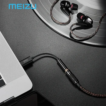 Meizu Slúchadlový Zosilňovač HiFi lossless DAC Typu C do 3.5 mm audio adaptér PCM 32bit/384k smernice o nebezpečných LÁTKACH HIFI Slúchadlá Adaptér
