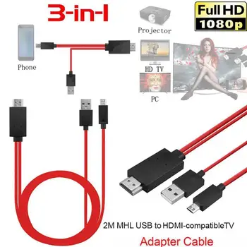 MHL konektor Micro USB-HDMI 1080P HD TV Kábel, Adaptér Pre Android D7U8