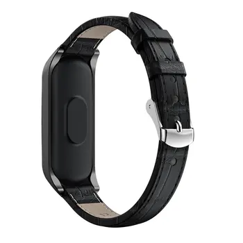 Miband 5 Koža PU Popruh Pre Xiao Mi Pásmo 5 4 3 Inteligentný Náramok Watchband S Kovovou Prípade Popruhy Pre Miband 3 4 5 NFC Correa