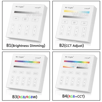Miboxer 2.4 G B1/B2/B3/B4 4-Zóna Jas stmievanie/RGB/RGBW/SCS Smart Touch Panel led Stmievač, Radič pre led pásy svetla