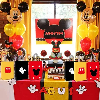 Mickey Mouse Strany Darčeková Taška s Držadlami pre Dieťa Narodeniny Dieťa a Party Oslavy Mickey Mouse Strany Candy Strana Dodávky